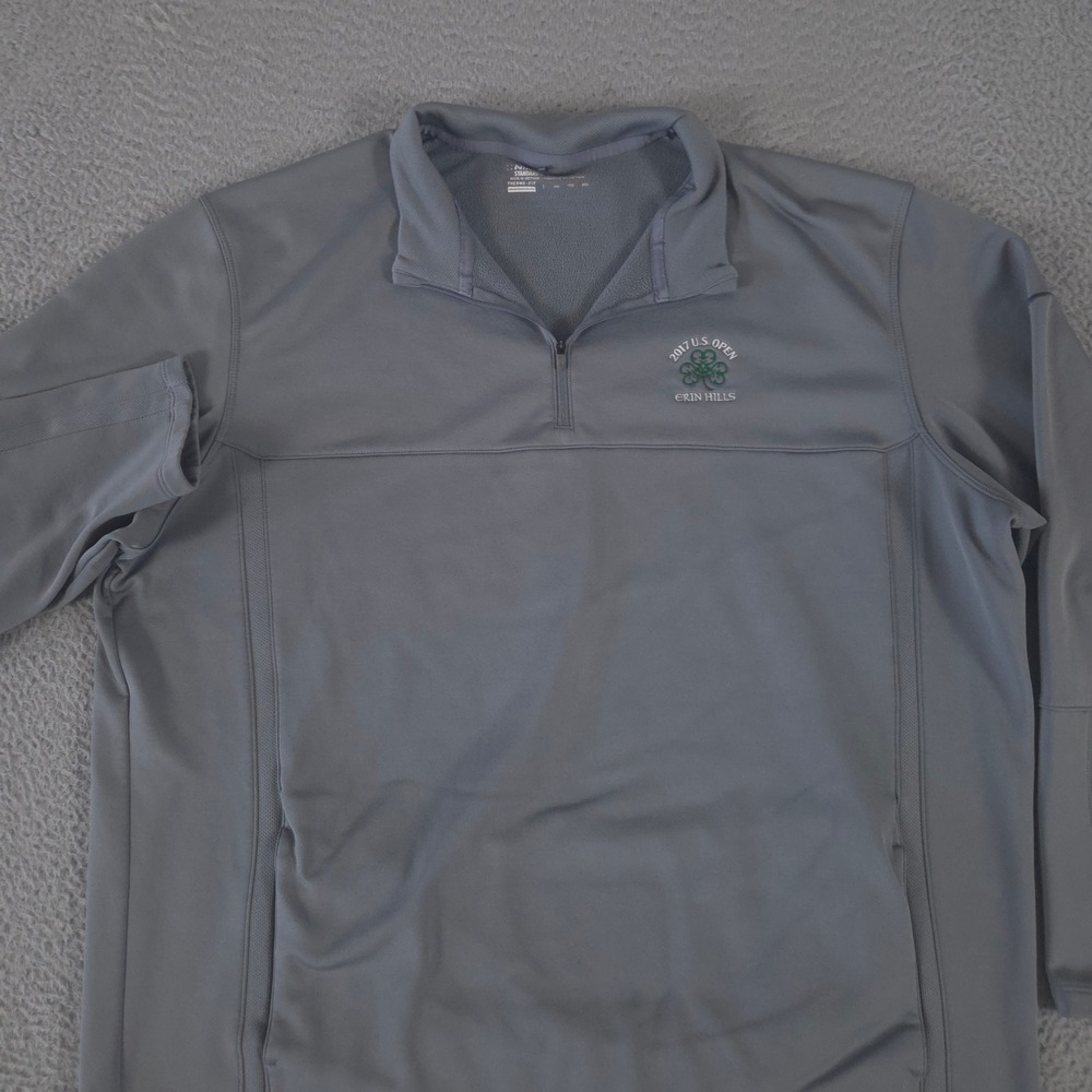 Nike Jacket Mens XXL Grey Therma-FIT‎ 1/2 Zip Pullover 2017 US Open Erin Hills